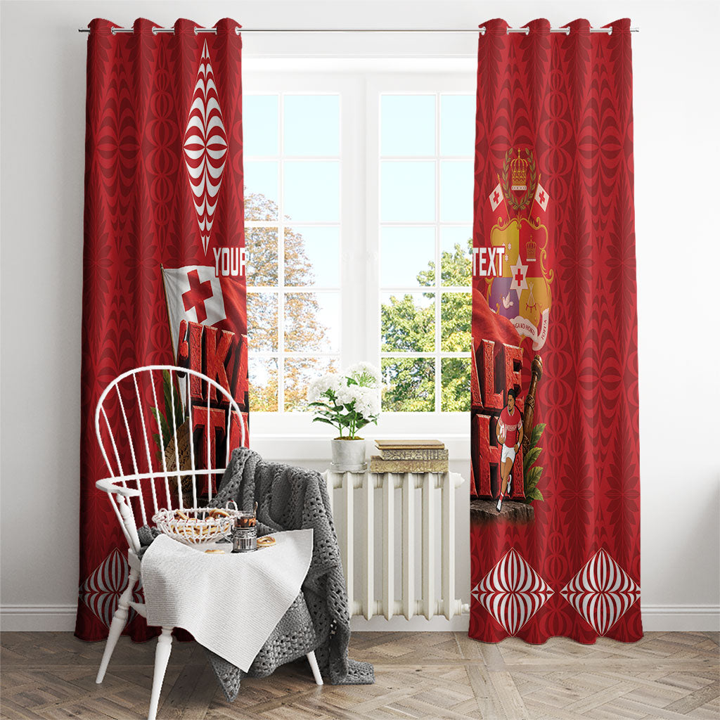 Tonga Rugby Custom Window Curtain 2026 Go Ikale Tahi Ngatu Pattern