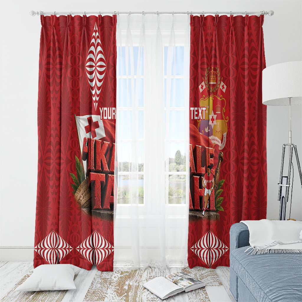 Tonga Rugby Custom Window Curtain 2026 Go Ikale Tahi Ngatu Pattern