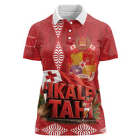 Tonga Rugby Custom Women Polo Shirt 2026 Go Ikale Tahi Ngatu Pattern