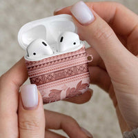 Pastel Pink Samoa Siapo Teuila Flowers AirPods Case - Polynesian Pride