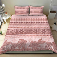 Pastel Pink Samoa Siapo Teuila Flowers Bedding Set - Polynesian Pride