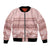 Pastel Pink Samoa Siapo Teuila Flowers Bomber Jacket - Polynesian Pride