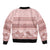 Pastel Pink Samoa Siapo Teuila Flowers Bomber Jacket - Polynesian Pride