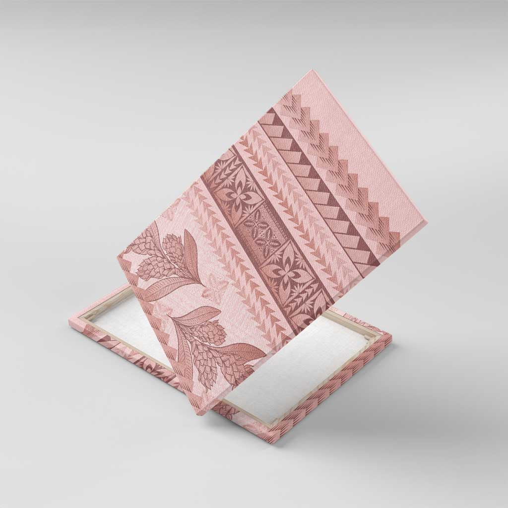 Pastel Pink Samoa Siapo Teuila Flowers Canvas Wall Art - Polynesian Pride