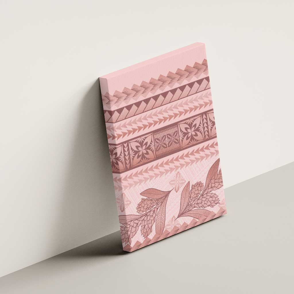 Pastel Pink Samoa Siapo Teuila Flowers Canvas Wall Art - Polynesian Pride