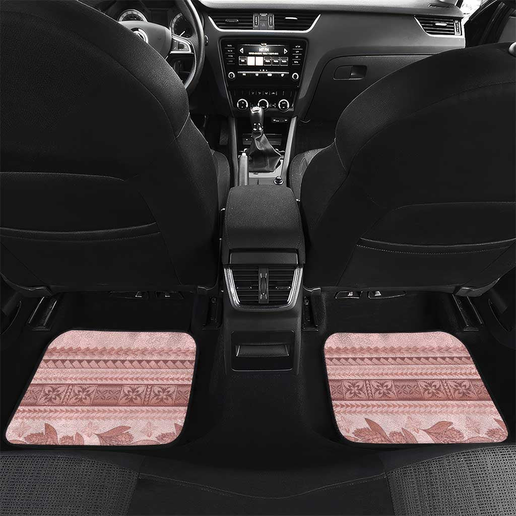 Pastel Pink Samoa Siapo Teuila Flowers Car Mats - Polynesian Pride