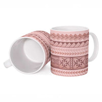 Pastel Pink Samoa Siapo Teuila Flowers Ceramic Mug - Polynesian Pride