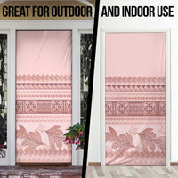 Pastel Pink Samoa Siapo Teuila Flowers Door Cover - Polynesian Pride