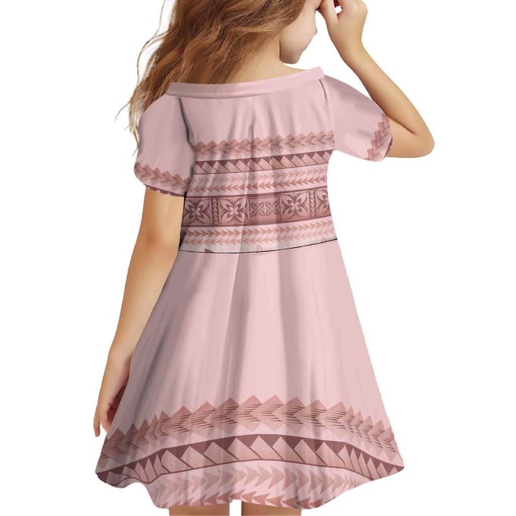 Pastel Pink Samoa Siapo Teuila Flowers Family Matching Puletasi and Hawaiian Shirt LT14 - Polynesian Pride