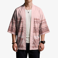 Pastel Pink Samoa Siapo Teuila Flowers Kimono LT14 - Polynesian Pride