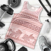 Pastel Pink Samoa Siapo Teuila Flowers Men Tank Top - Polynesian Pride