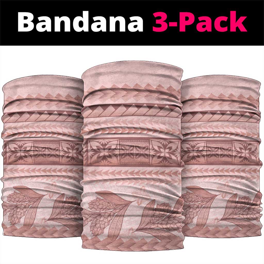 Pastel Pink Samoa Siapo Teuila Flowers Neck Gaiter - Polynesian Pride