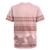 Pastel Pink Samoa Siapo Teuila Flowers Rugby Jersey - Polynesian Pride