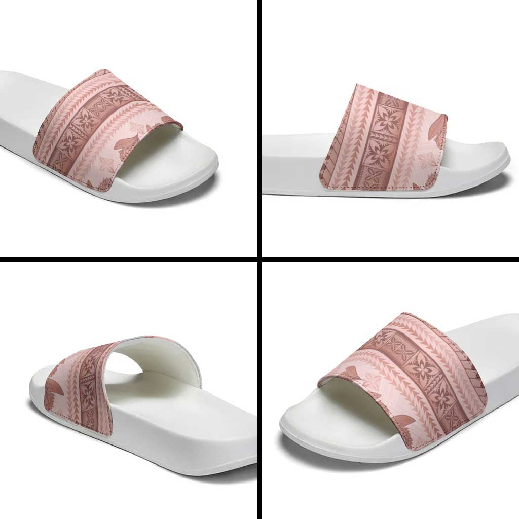 Pastel Pink Samoa Siapo Teuila Flowers Slide Sandals - Polynesian Pride