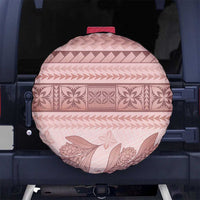 Pastel Pink Samoa Siapo Teuila Flowers Spare Tire Cover - Polynesian Pride