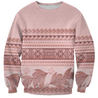 Pastel Pink Samoa Siapo Teuila Flowers Sweatshirt - Polynesian Pride