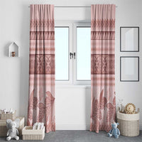Pastel Pink Samoa Siapo Teuila Flowers Window Curtain - Polynesian Pride