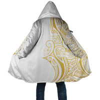 Polynesia White Sunday Cloak Plumeria Polynesian Tribal Gold Color - Polynesian Pride