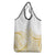 Polynesia White Sunday Grocery Bag Plumeria Polynesian Tribal Gold Color - Polynesian Pride