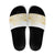 Polynesia White Sunday Slide Sandals Plumeria Polynesian Tribal Gold Color - Polynesian Pride
