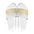 Polynesia White Sunday Slide Sandals Plumeria Polynesian Tribal Gold Color - Polynesian Pride