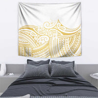 Polynesia White Sunday Tapestry Plumeria Polynesian Tribal Gold Color - Polynesian Pride