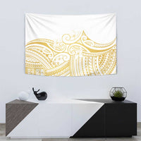Polynesia White Sunday Tapestry Plumeria Polynesian Tribal Gold Color - Polynesian Pride