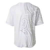 Polynesia White Sunday Baseball Jersey Plumeria Polynesian Tribal Grey Color - Polynesian Pride