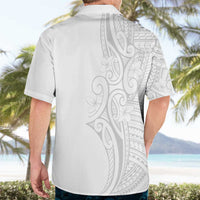 Polynesia White Sunday Hawaiian Shirt Plumeria Polynesian Tribal Grey Color LT14 - Polynesian Pride