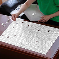 Polynesia White Sunday Puzzle Plumeria Polynesian Tribal Grey Color - Polynesian Pride