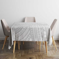 Polynesia White Sunday Tablecloth Plumeria Polynesian Tribal Grey Color - Polynesian Pride
