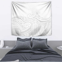 Polynesia White Sunday Tapestry Plumeria Polynesian Tribal Grey Color - Polynesian Pride