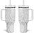 Polynesia White Sunday Tumbler With Handle Plumeria Polynesian Tribal Grey Color - Polynesian Pride