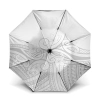 Polynesia White Sunday Umbrella Plumeria Polynesian Tribal Grey Color - Polynesian Pride