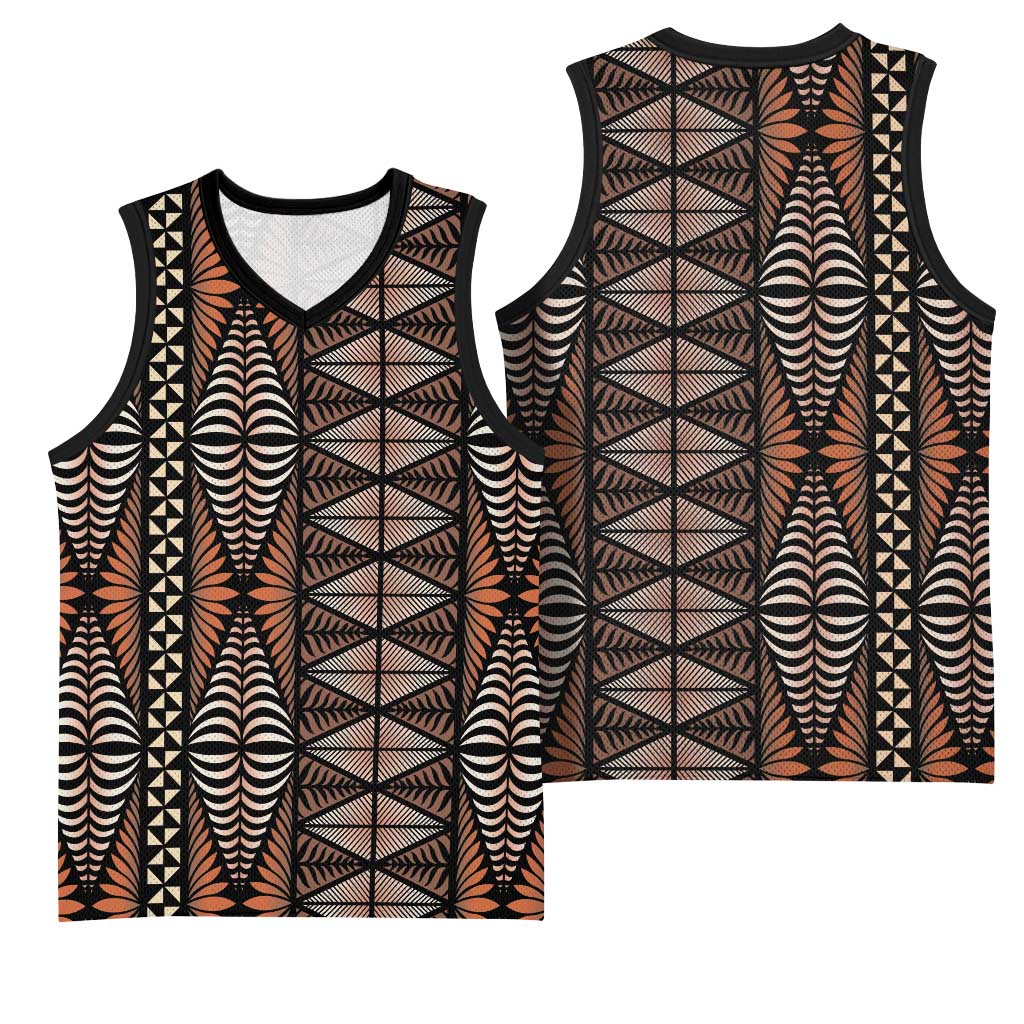Malo e lelei Tonga Basketball Jersey Tongan Ngatu Vintage Brown LT14 - Polynesian Pride