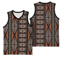Malo e lelei Tonga Basketball Jersey Tongan Ngatu Vintage Brown LT14 - Polynesian Pride