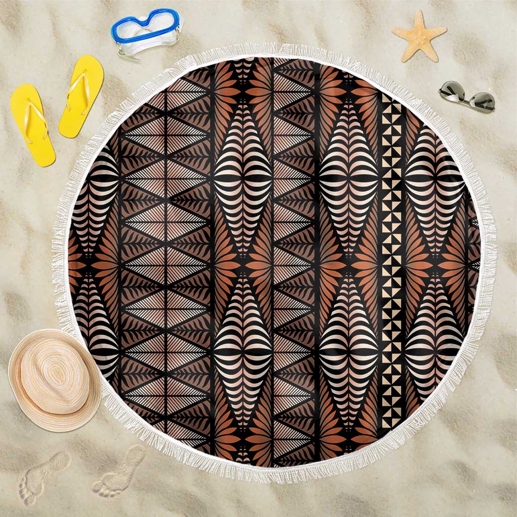 Malo e lelei Tonga Beach Blanket Tongan Ngatu Vintage Brown - Polynesian Pride