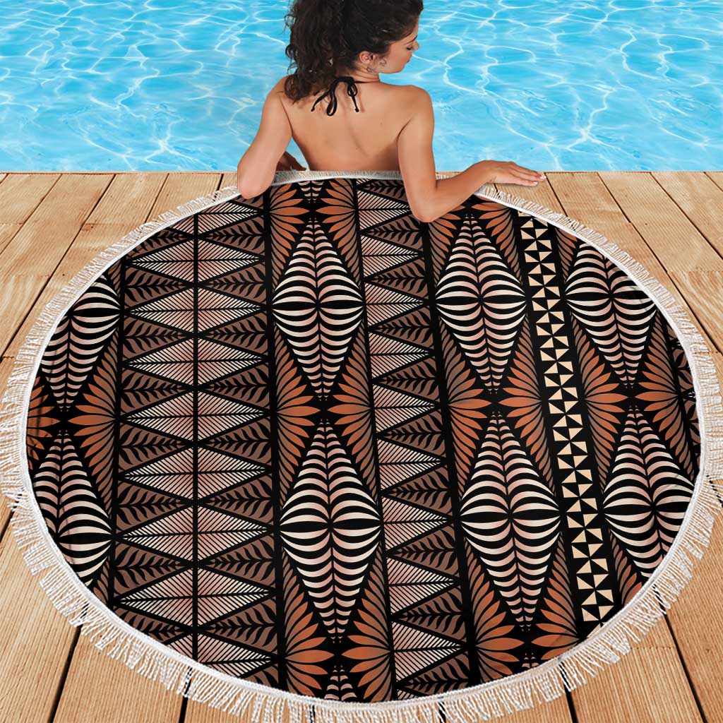 Malo e lelei Tonga Beach Blanket Tongan Ngatu Vintage Brown - Polynesian Pride