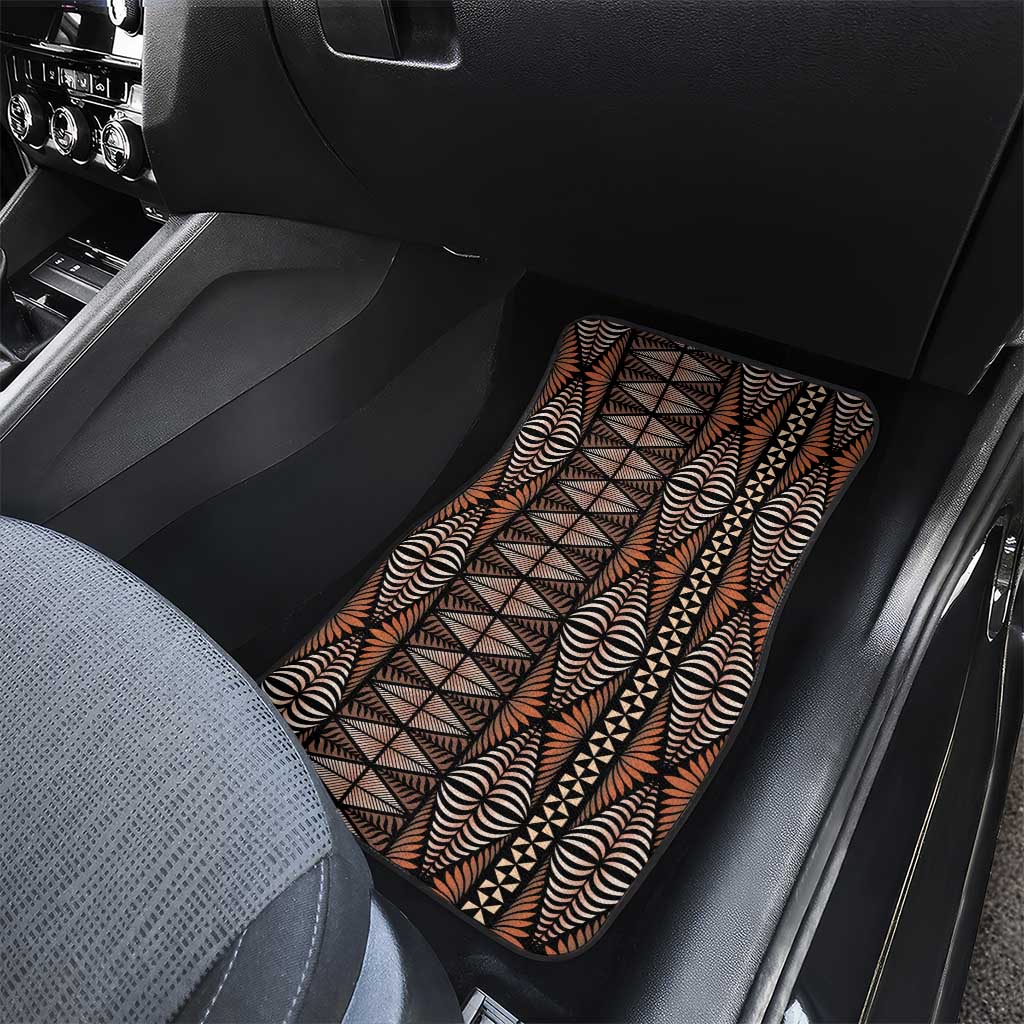 Malo e lelei Tonga Car Mats Tongan Ngatu Vintage Brown - Polynesian Pride