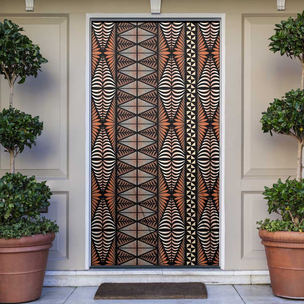 Malo e lelei Tonga Door Cover Tongan Ngatu Vintage Brown LT14 Brown - Polynesian Pride