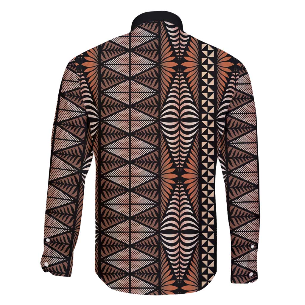 Malo e lelei Tonga Family Matching Off Shoulder Short Dress and Hawaiian Shirt Tongan Ngatu Vintage Brown - Polynesian Pride