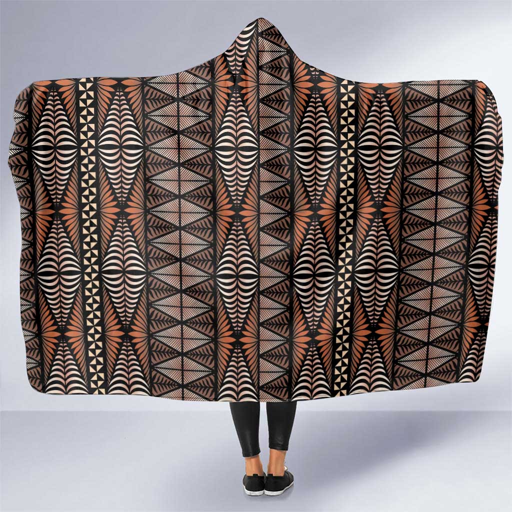 Malo e lelei Tonga Hooded Blanket Tongan Ngatu Vintage Brown LT14 One Size Brown - Polynesian Pride