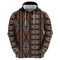 Malo e lelei Tonga Hoodie Tongan Ngatu Vintage Brown - Polynesian Pride