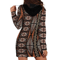 Malo e lelei Tonga Hoodie Dress Tongan Ngatu Vintage Brown - Polynesian Pride