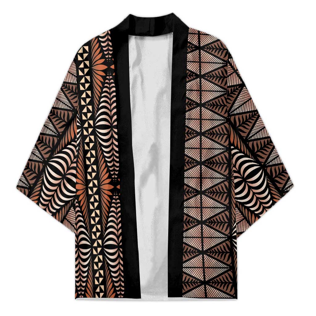 Malo e lelei Tonga Kimono Tongan Ngatu Vintage Brown - Polynesian Pride