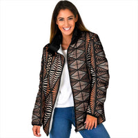 Malo e lelei Tonga Padded Jacket Tongan Ngatu Vintage Brown - Polynesian Pride