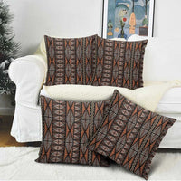 Malo e lelei Tonga Pillow Cover Tongan Ngatu Vintage Brown - Polynesian Pride