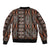 Malo e lelei Tonga Sleeve Zip Bomber Jacket Tongan Ngatu Vintage Brown - Polynesian Pride