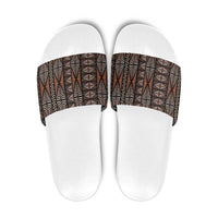 Malo e lelei Tonga Slide Sandals Tongan Ngatu Vintage Brown - Polynesian Pride