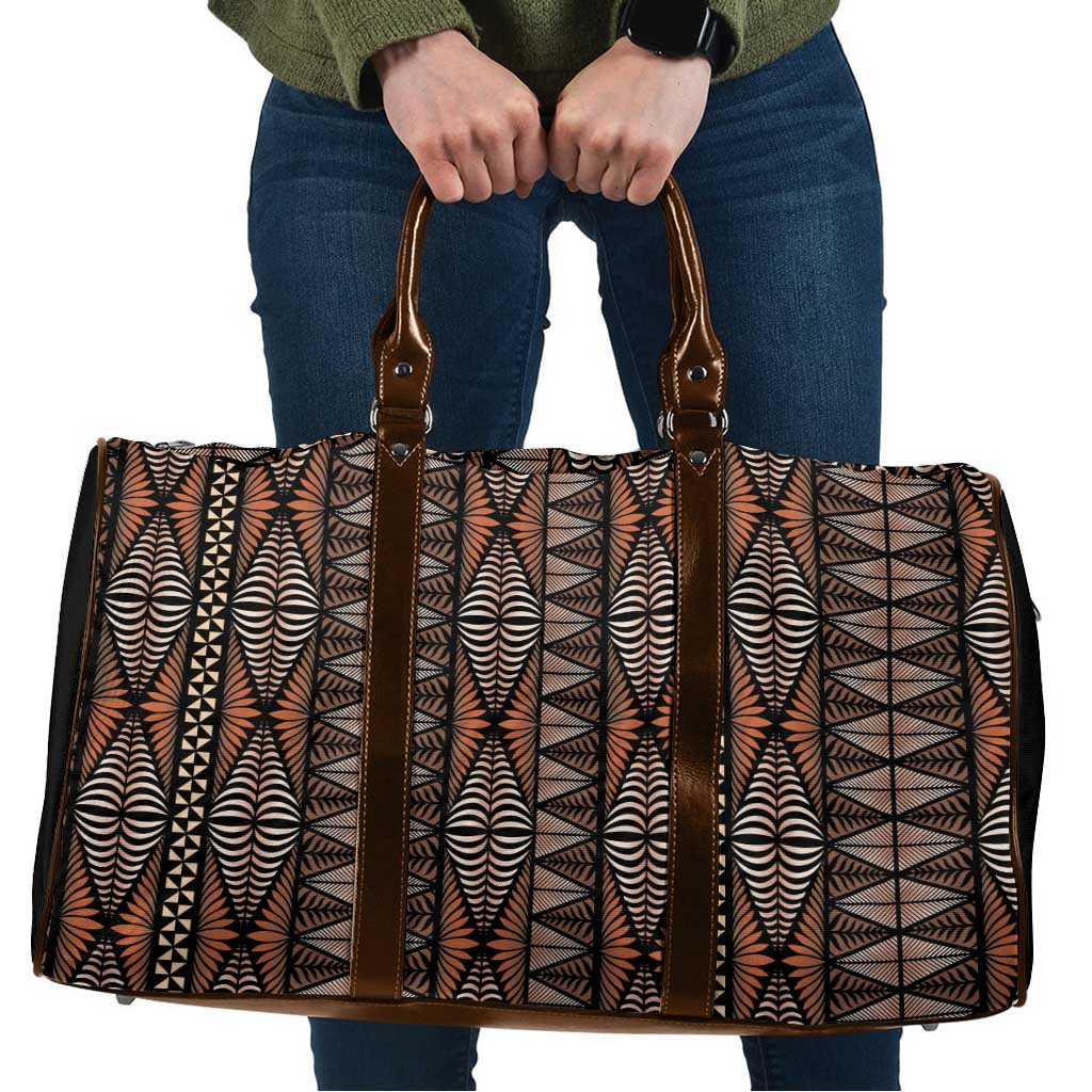 Malo e lelei Tonga Travel Bag Tongan Ngatu Vintage Brown - Polynesian Pride